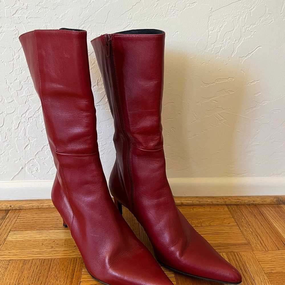 Classiques Entier Red Italian Leather Boots Women… - image 3