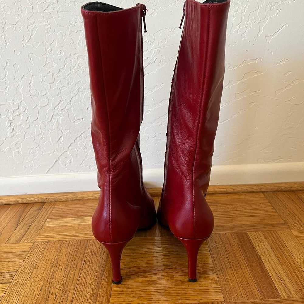 Classiques Entier Red Italian Leather Boots Women… - image 4