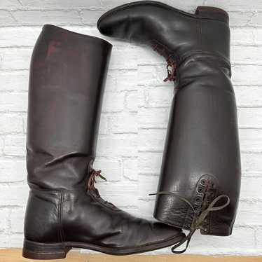 Seiberling 1940's Tall Riding Boots Brown Leather… - image 1