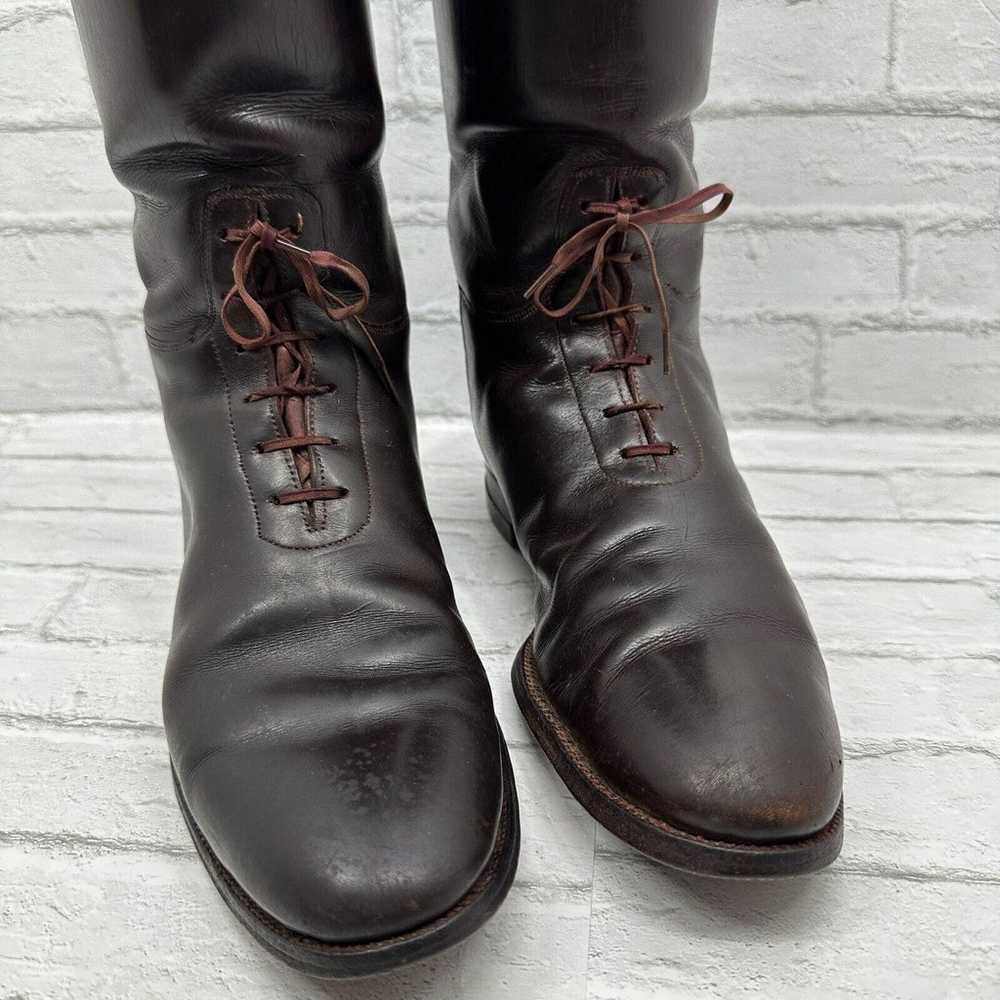 Seiberling 1940's Tall Riding Boots Brown Leather… - image 9