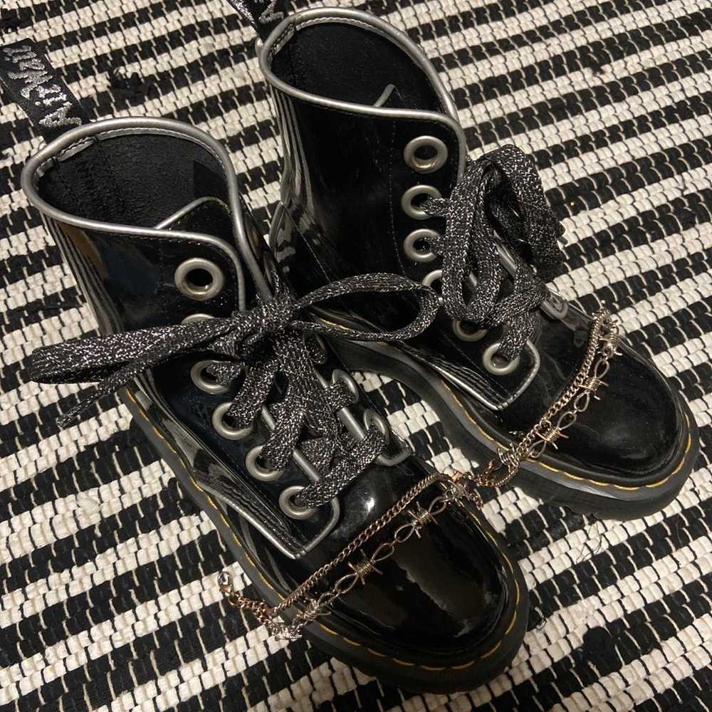 Dr Martens Molly Boots Black and Silver, Platform… - image 1