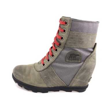 Sorel Lexie Canvas Pieced Wedge Ankle Boots 9.5