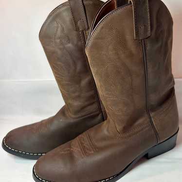 ACME Leather Nubuck Cowboy Boots Style AC180Y Bro… - image 1