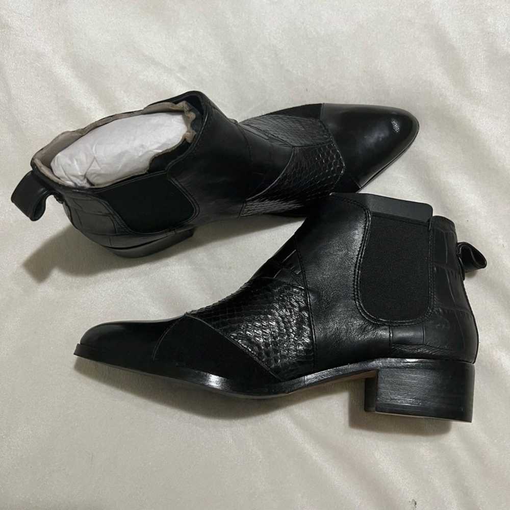 COACH SUFFOLK WORK PATCH Black Leather Bootie Boo… - image 2