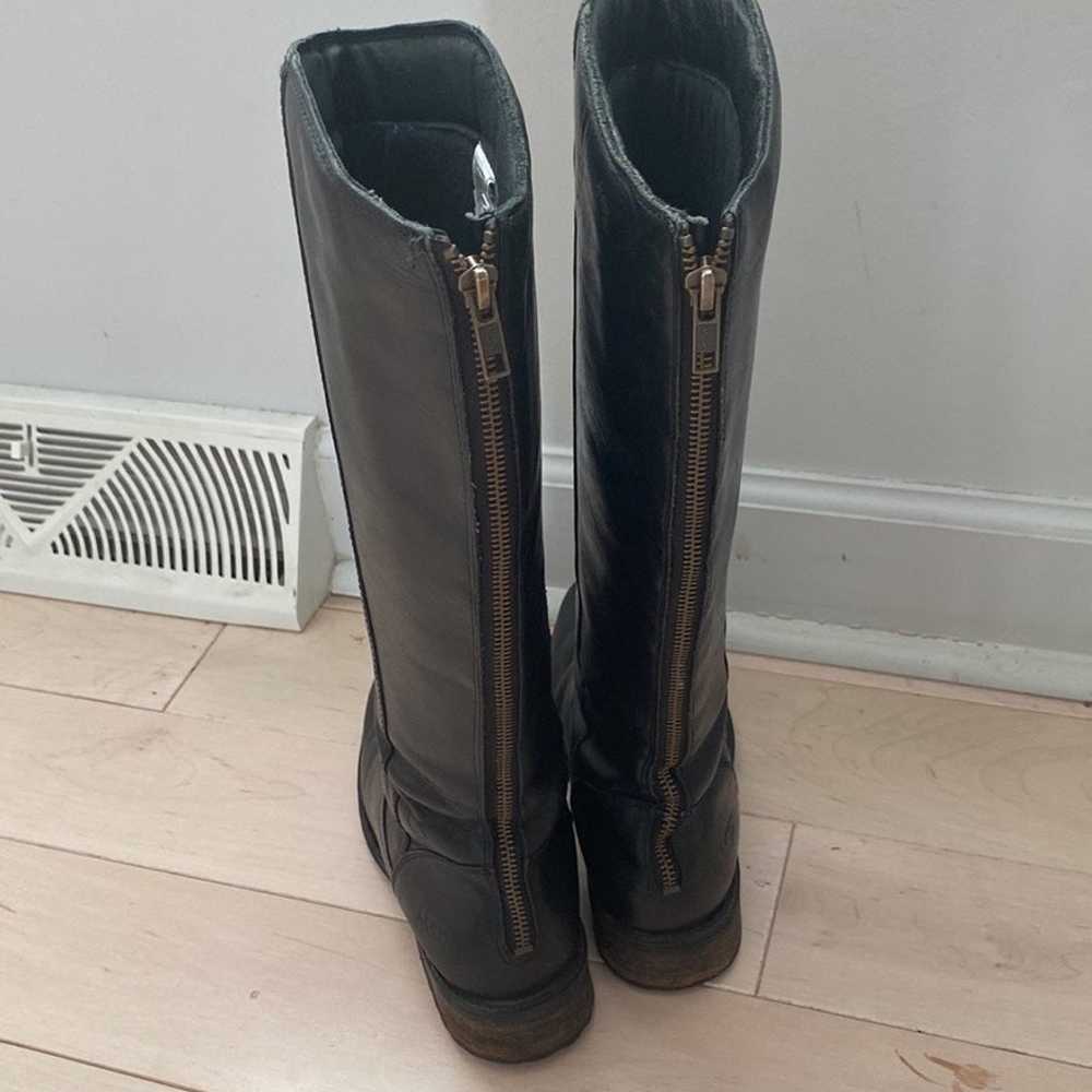UGG shearling leather tall black boots 8.5 - image 11