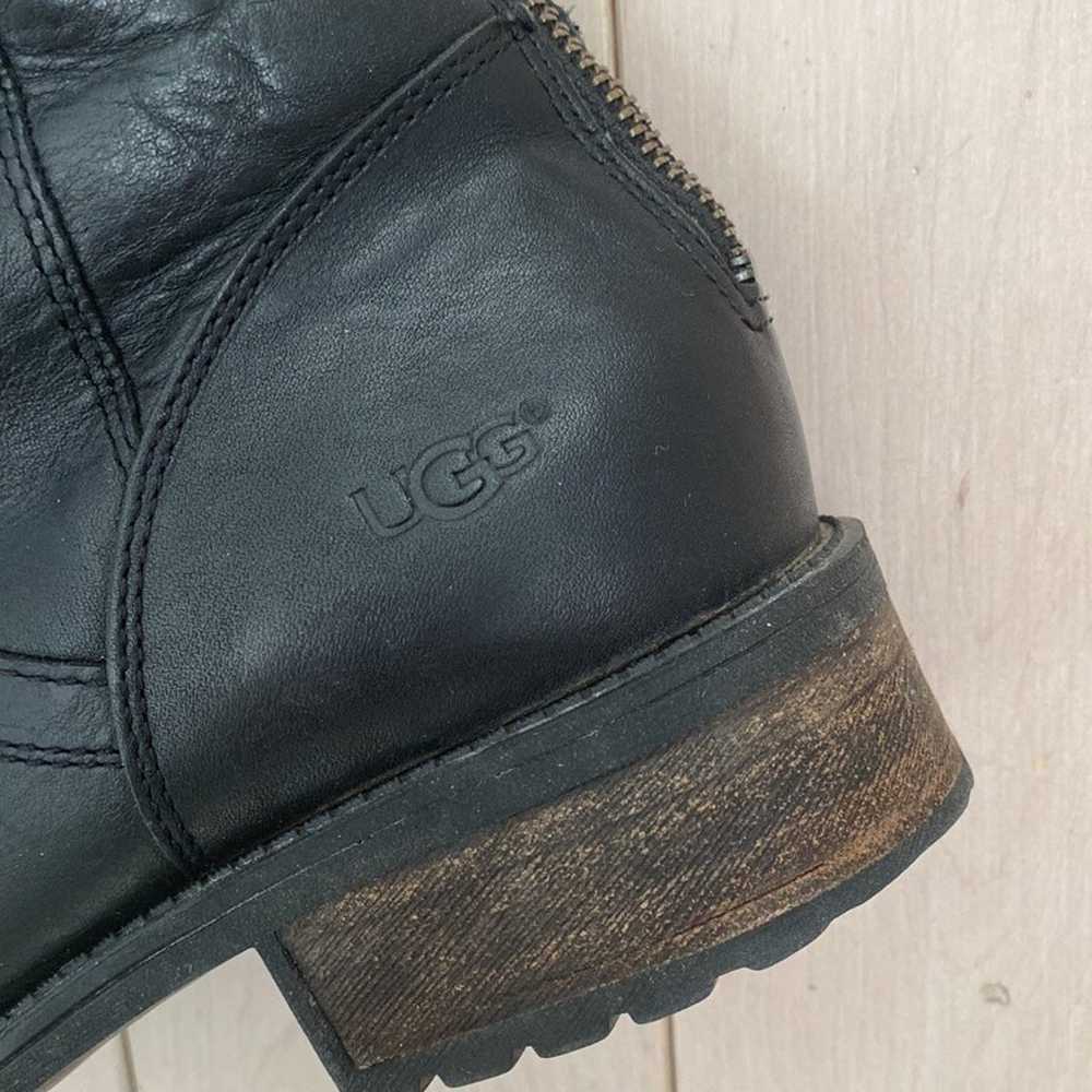 UGG shearling leather tall black boots 8.5 - image 3
