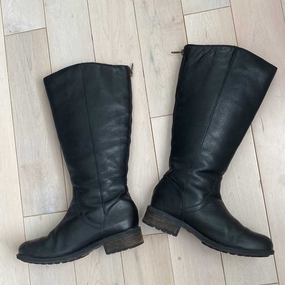 UGG shearling leather tall black boots 8.5 - image 6
