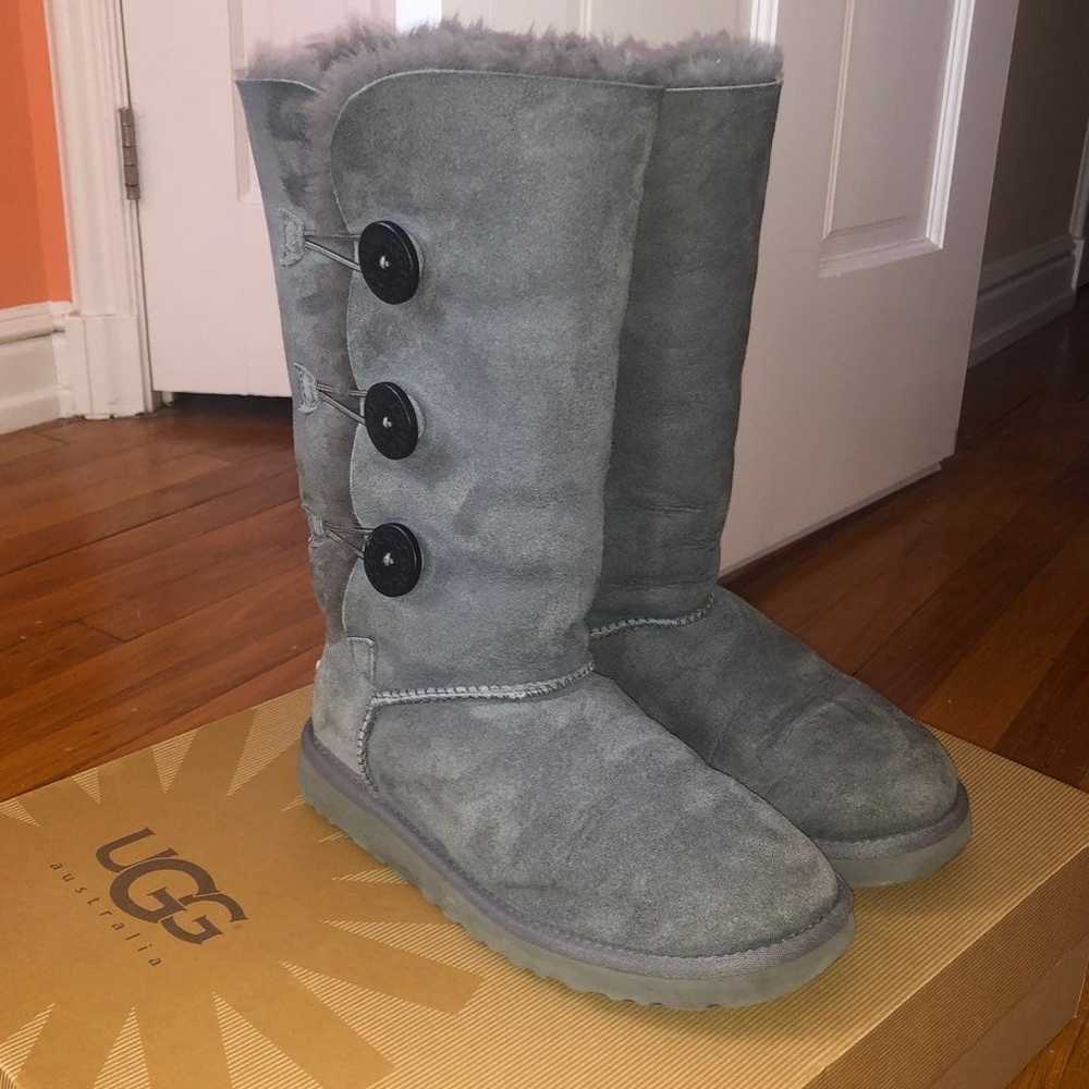 UGG Bailey Grey Button Triplet Boots - image 1