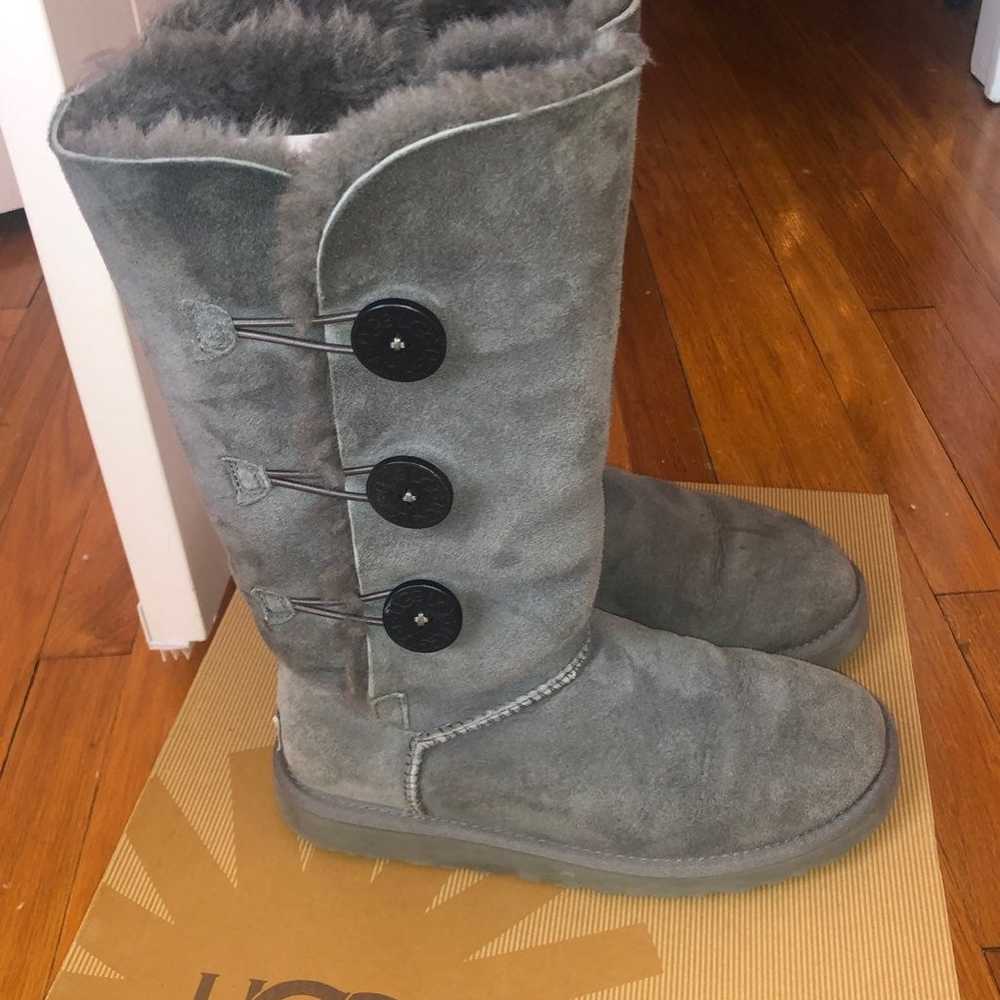 UGG Bailey Grey Button Triplet Boots - image 2