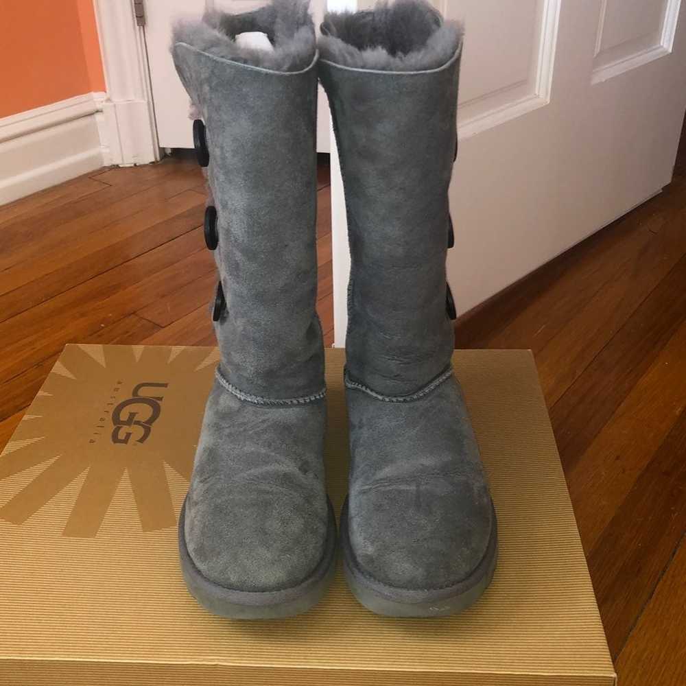 UGG Bailey Grey Button Triplet Boots - image 3