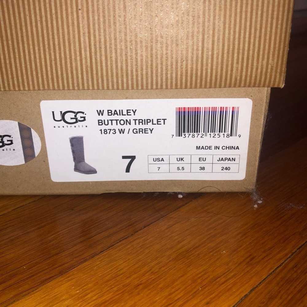 UGG Bailey Grey Button Triplet Boots - image 5