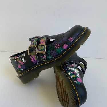 8065 Vintage Floral Leather Mary Jane Shoes - image 1