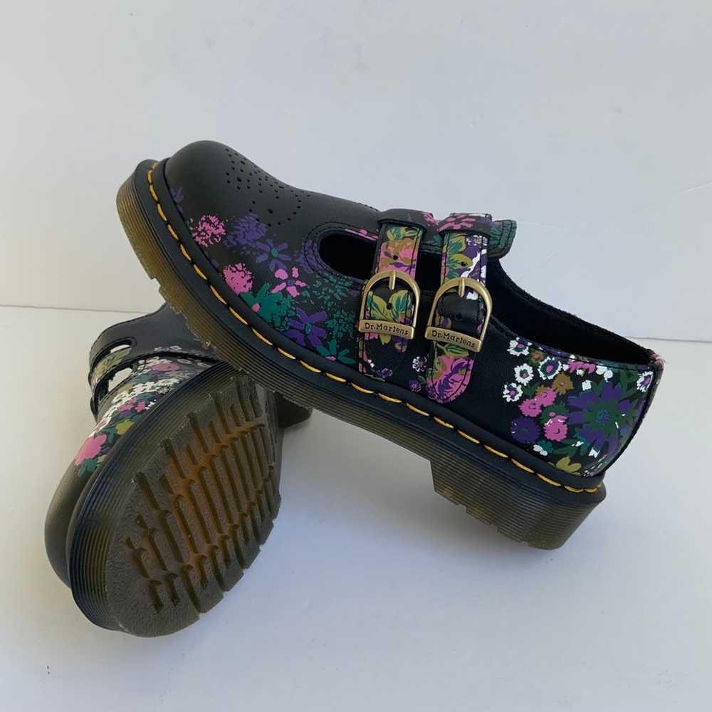 8065 Vintage Floral Leather Mary Jane Shoes - image 2