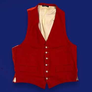 Antique Antique Edwardian Victorian Red Vest Wool… - image 1
