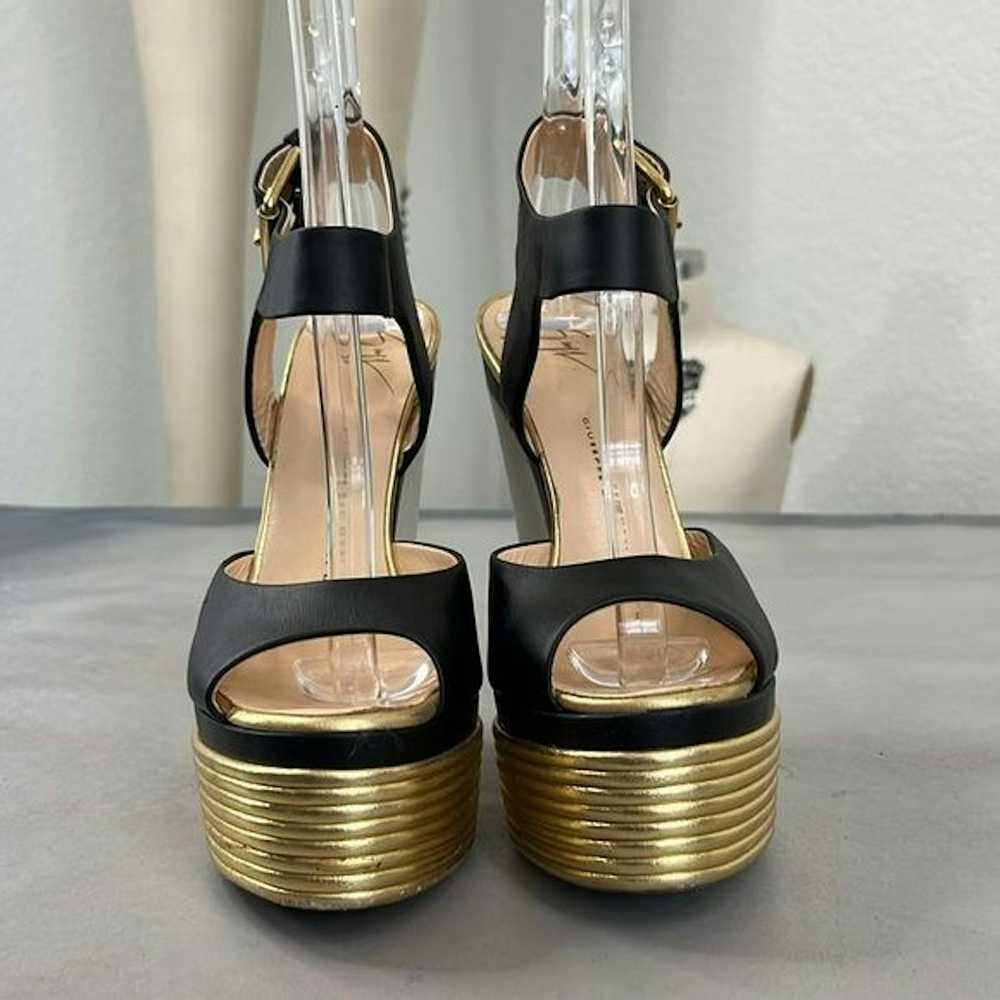 Giuseppe Zanotti Giuseppe Zanotti Gold Black Leat… - image 3