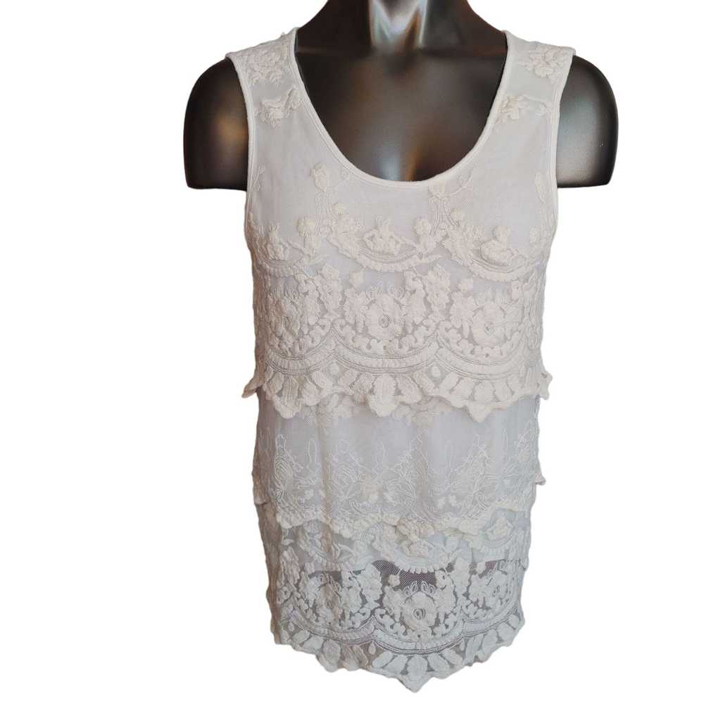 Other Forgotten Grace Women's White Lace Front Sl… - image 1