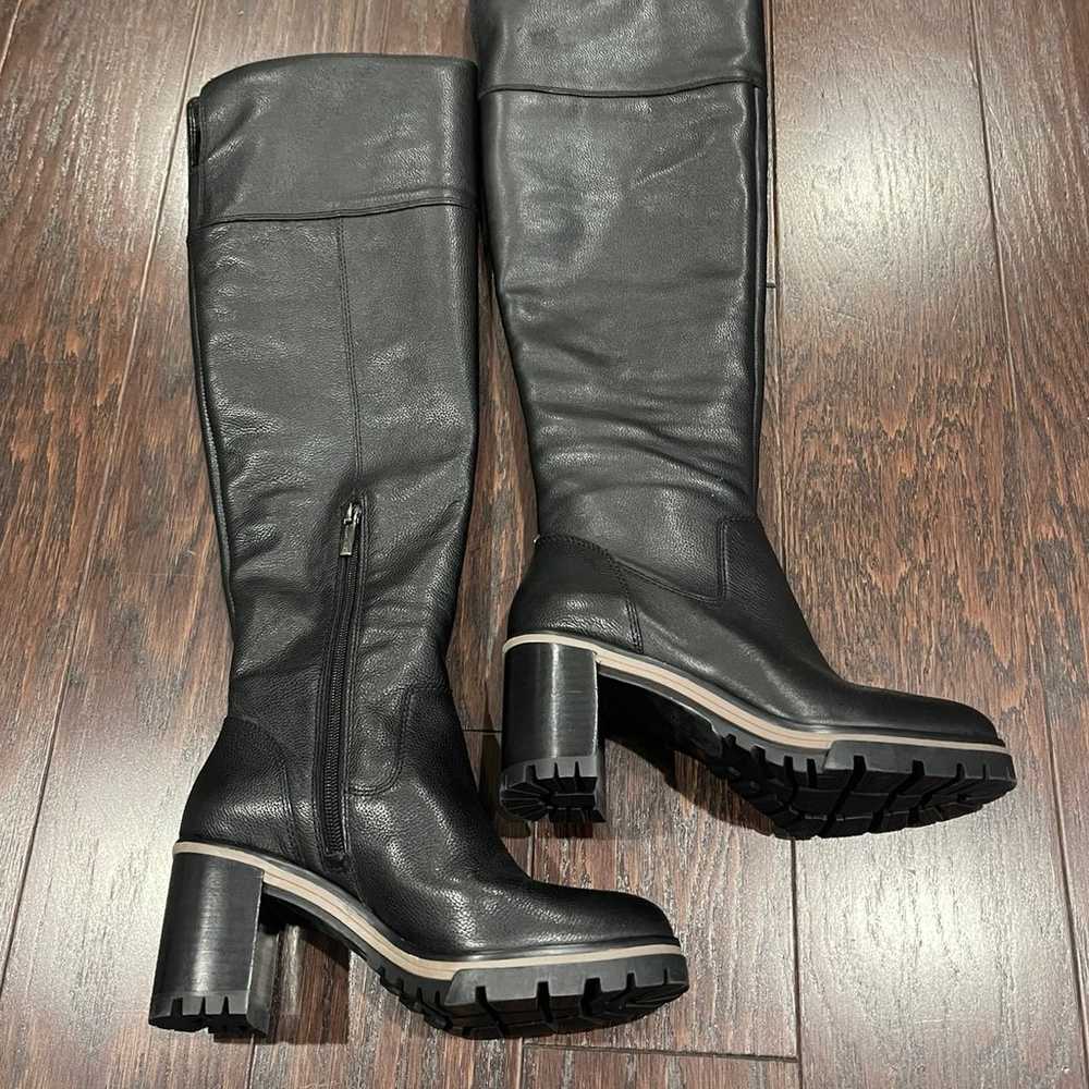 Vince Camuto Dasemma Black Leather Over The Knee … - image 1