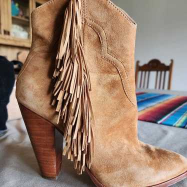 Frye fringe ankle boots