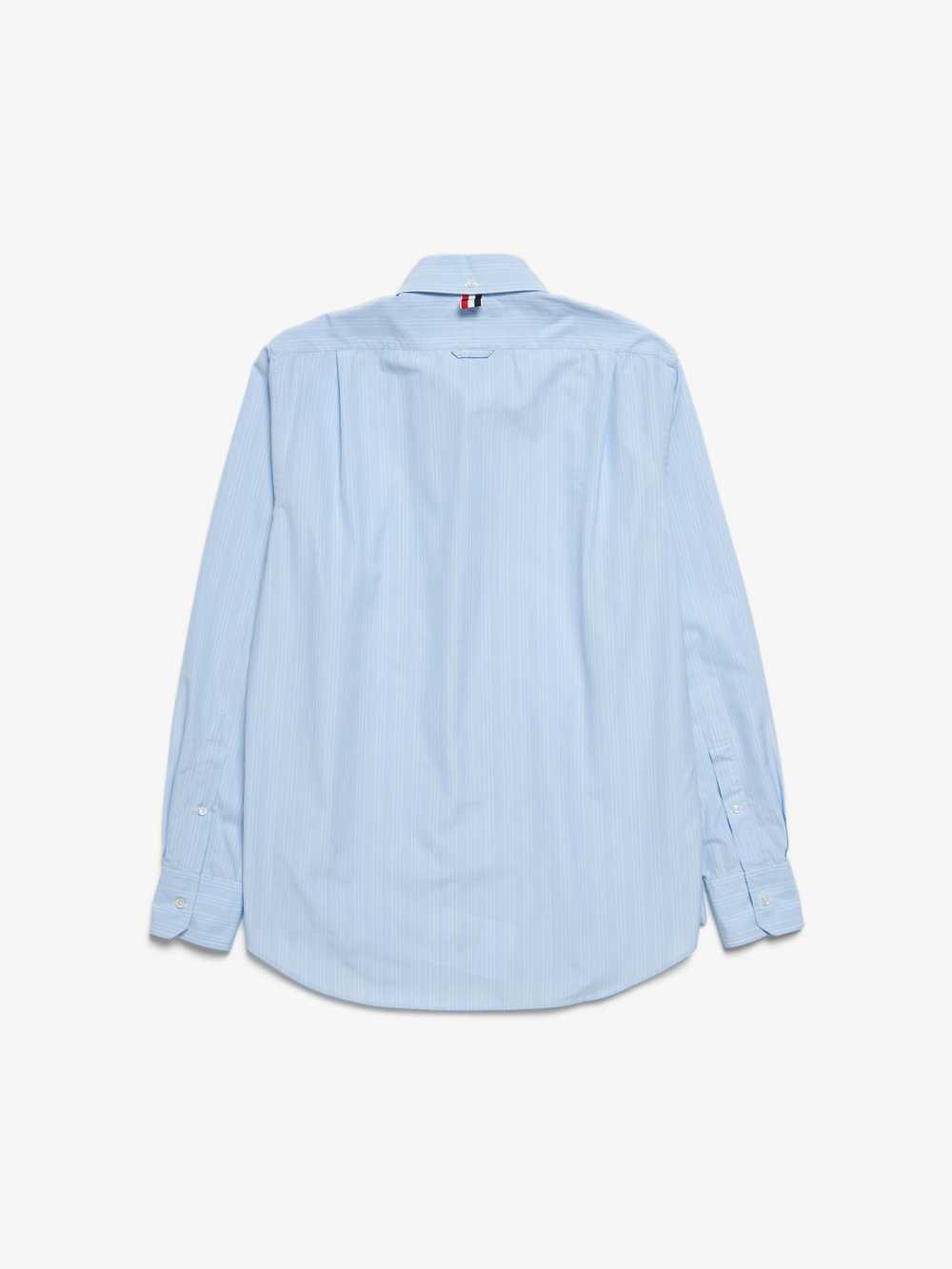 Thom Browne Light Blue Lines Print Button Sleeve … - image 2