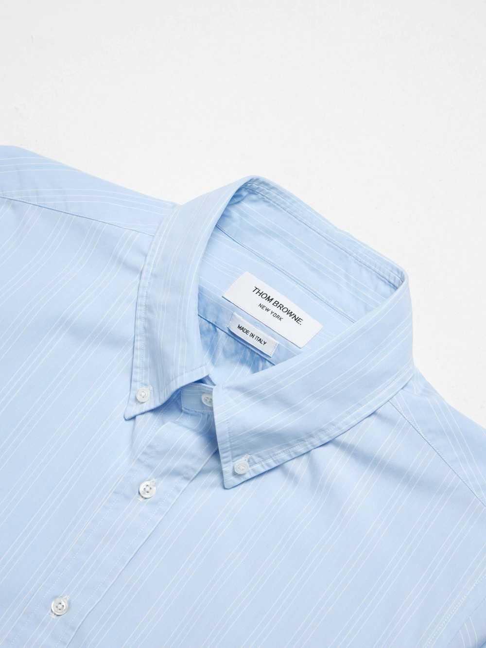 Thom Browne Light Blue Lines Print Button Sleeve … - image 3