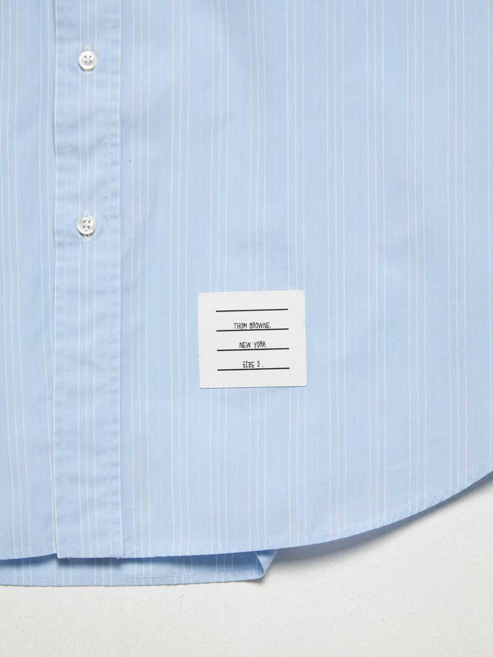 Thom Browne Light Blue Lines Print Button Sleeve … - image 5