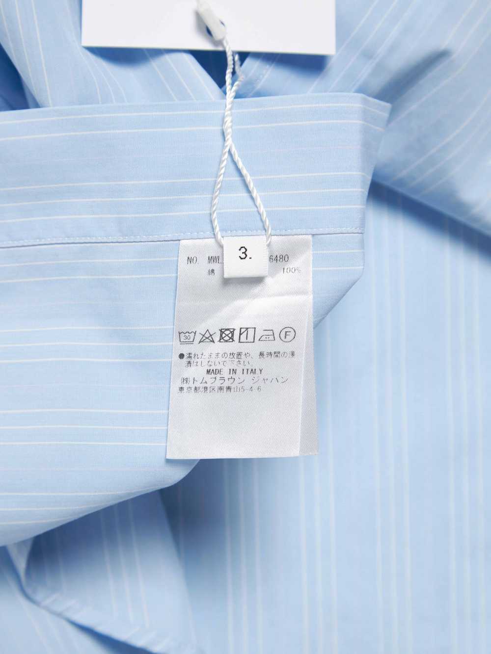 Thom Browne Light Blue Lines Print Button Sleeve … - image 6