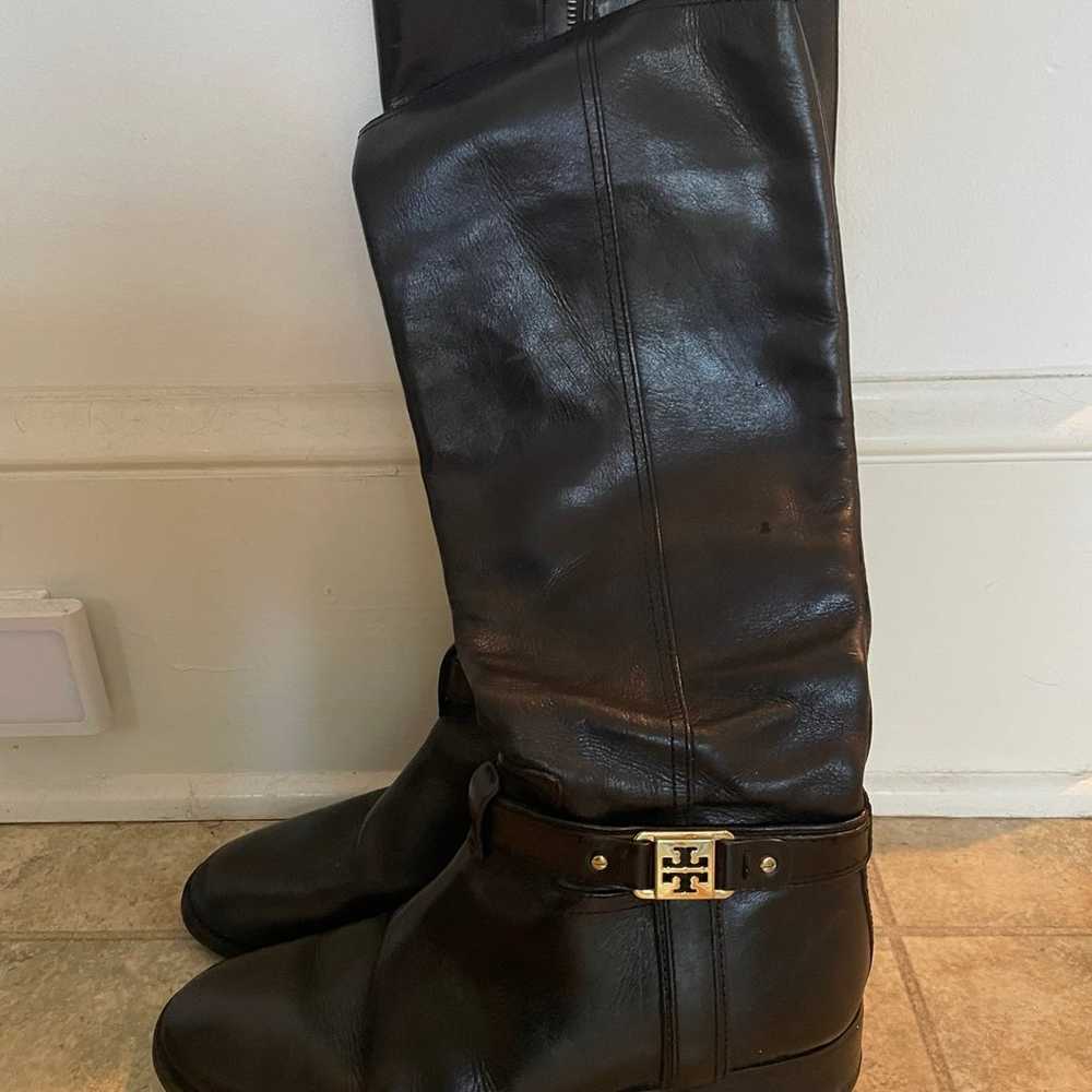 Tory Burch black leather riding boots - 9 - image 1