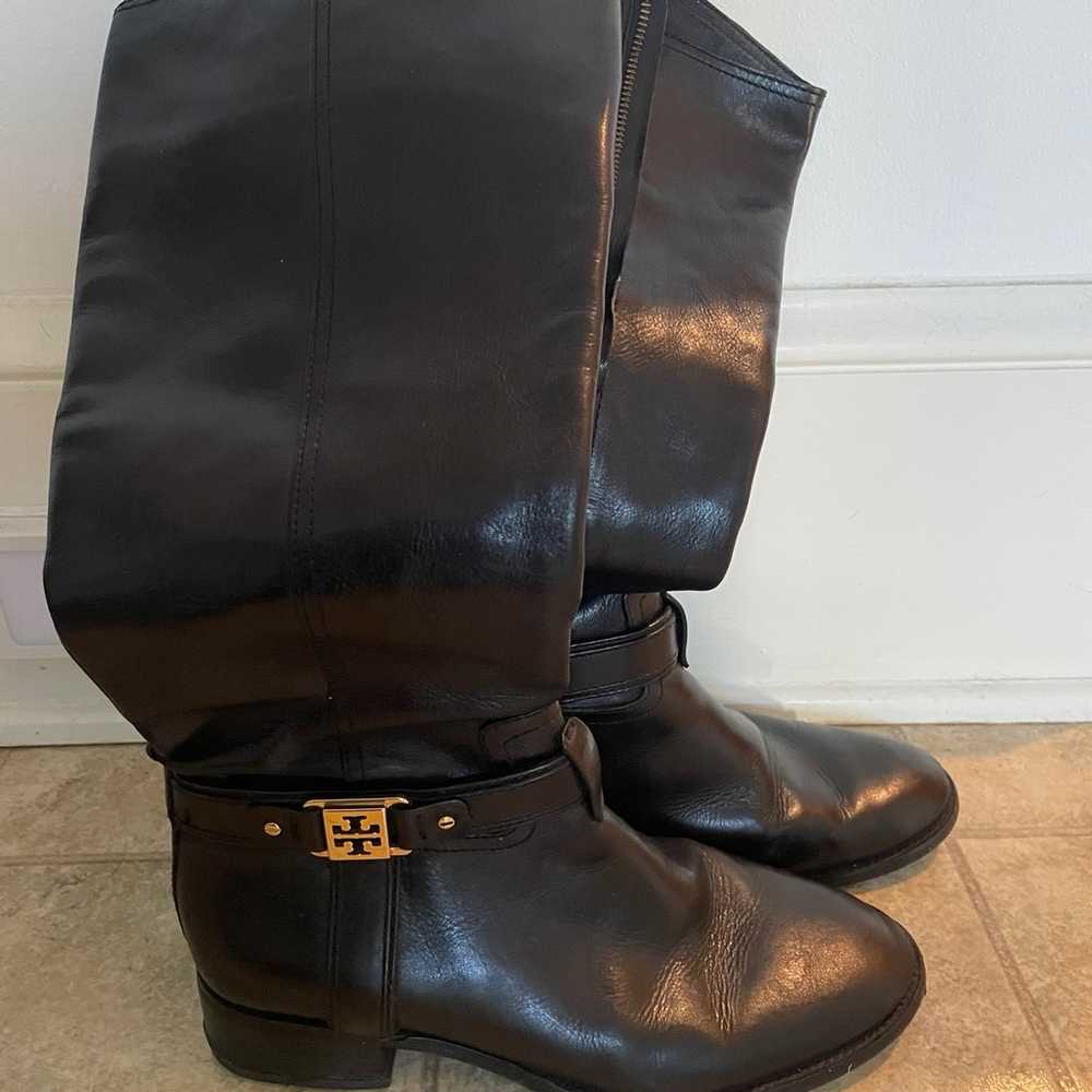 Tory Burch black leather riding boots - 9 - image 5