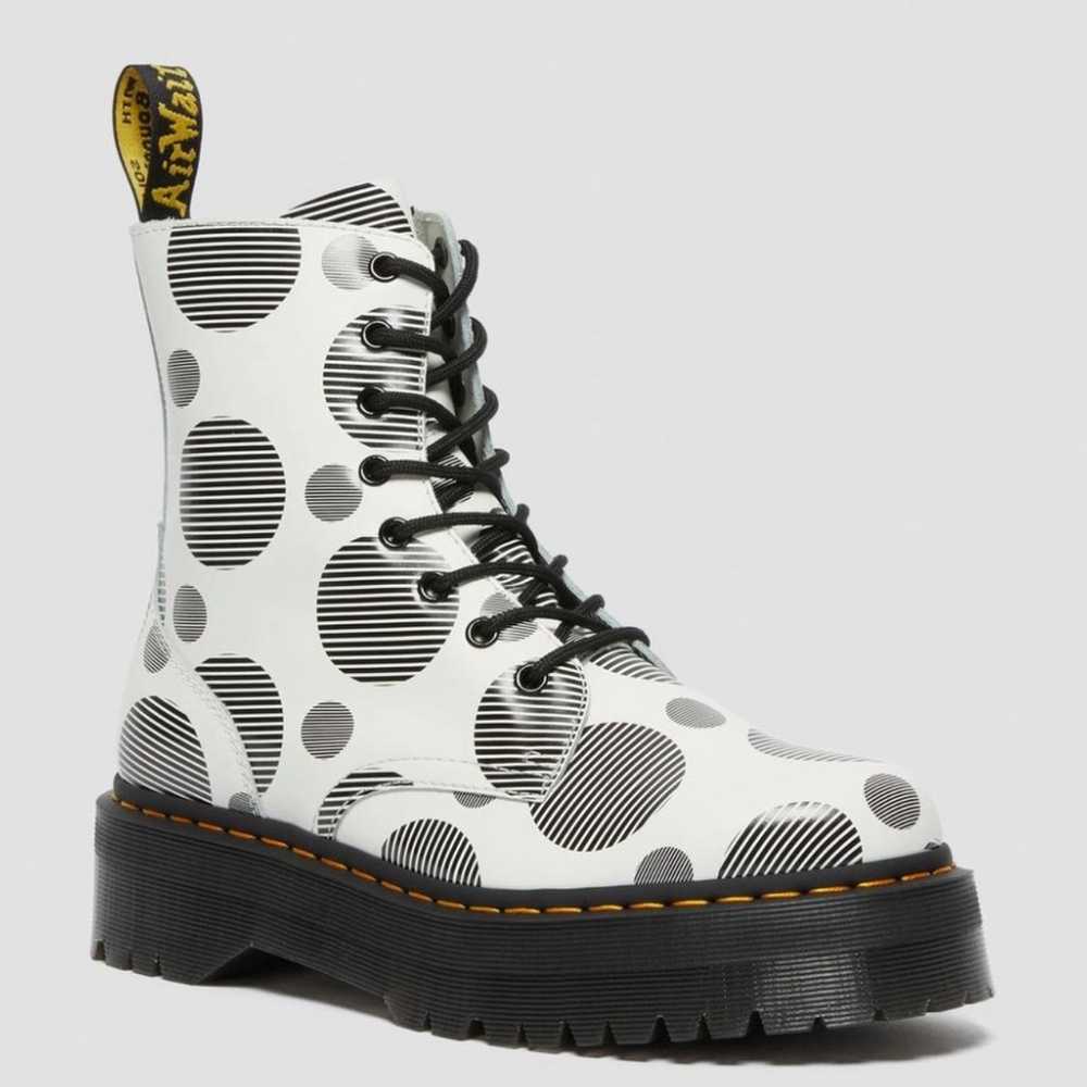 Dr Martens Platform White Leather Polka Dot Jadon… - image 3