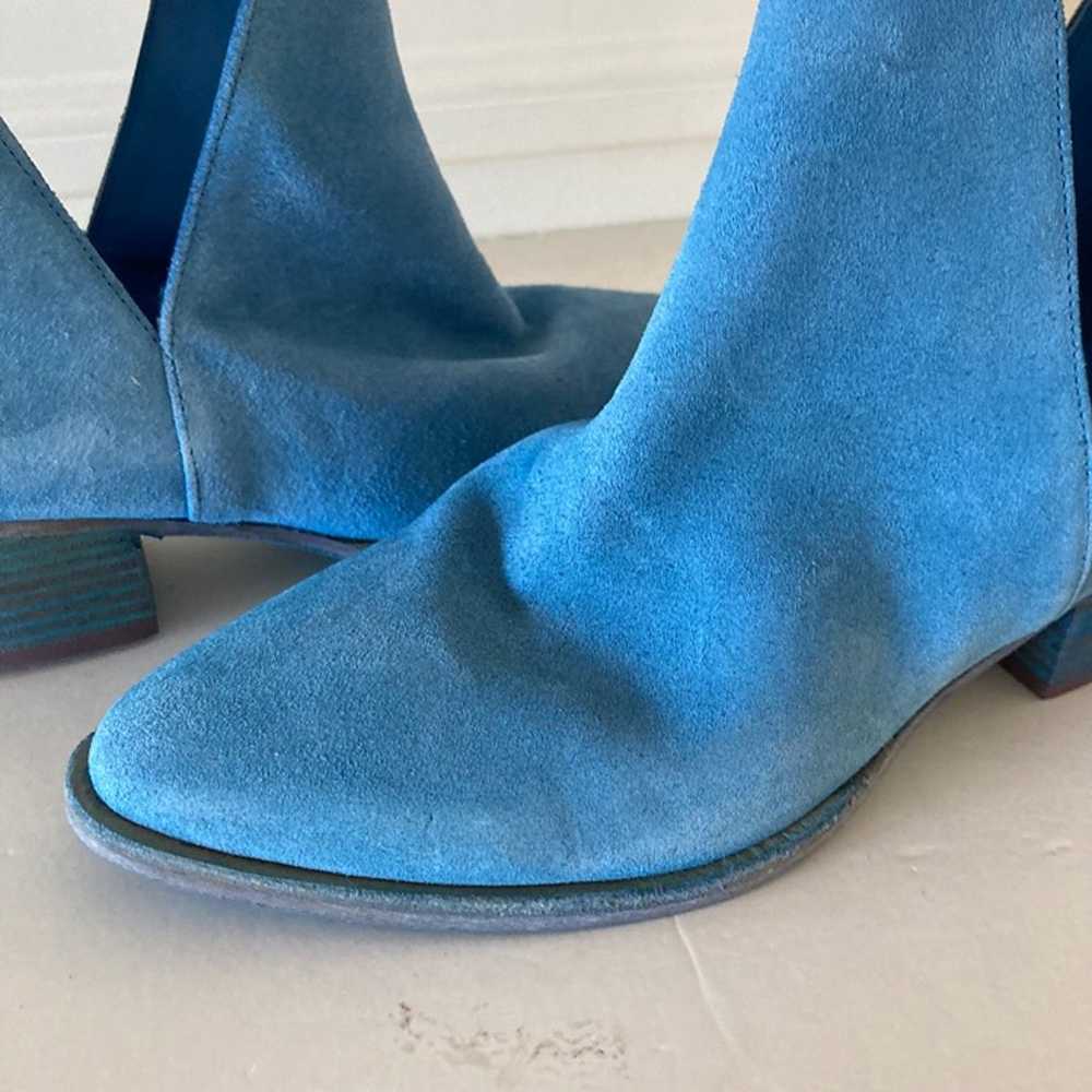 NWOT Free People Charm Double V Blue Suede Ankle … - image 2