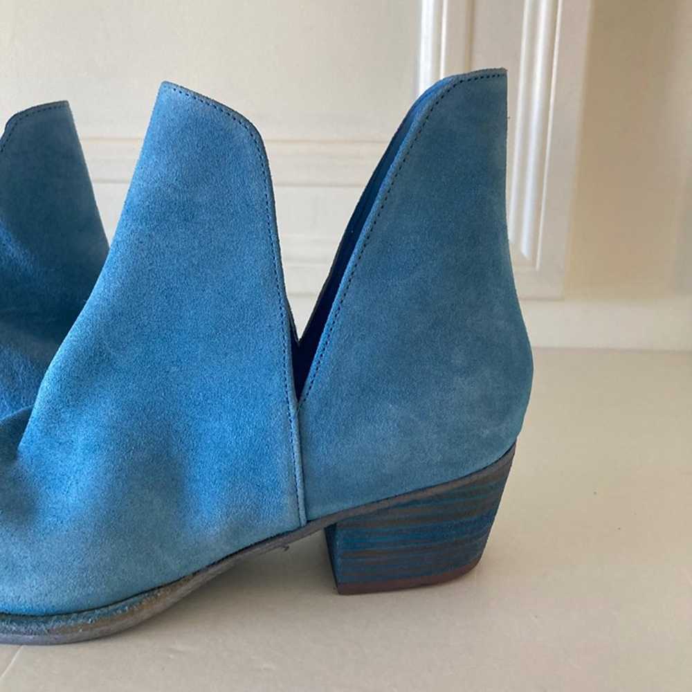 NWOT Free People Charm Double V Blue Suede Ankle … - image 3