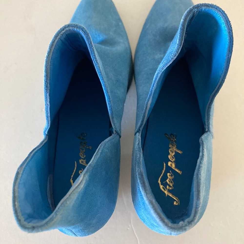 NWOT Free People Charm Double V Blue Suede Ankle … - image 6