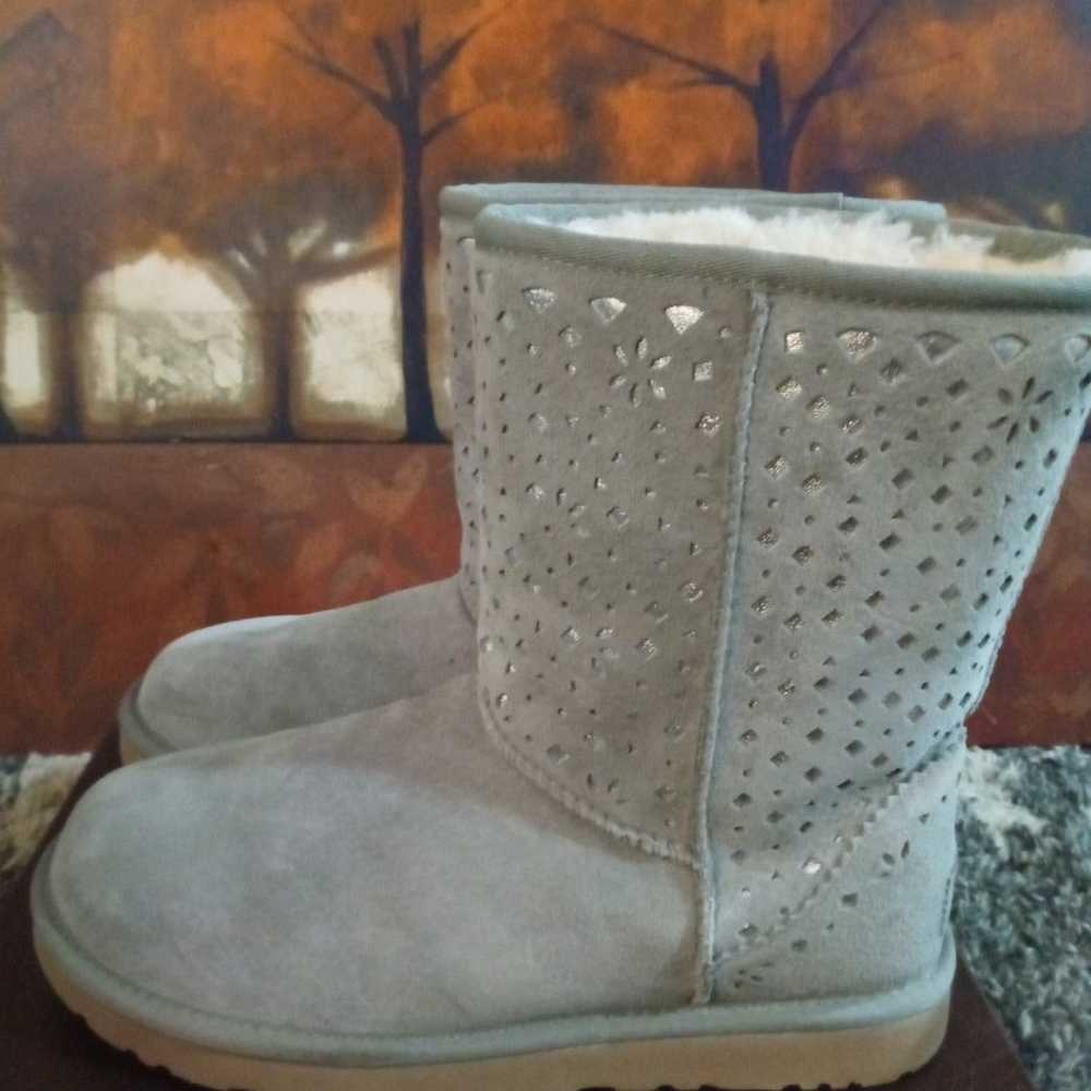 New UGG Classic Short Perforated Gray 8 - image 2