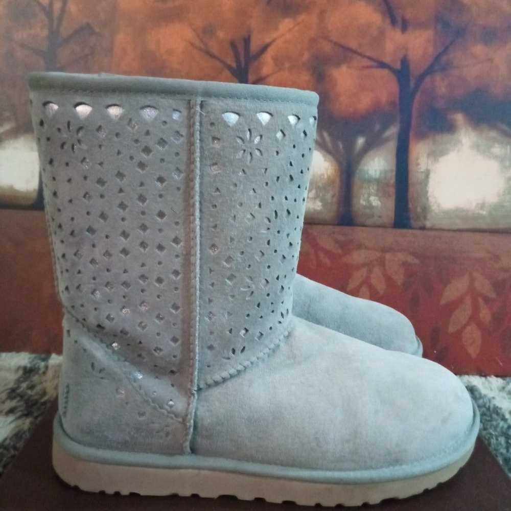 New UGG Classic Short Perforated Gray 8 - image 5