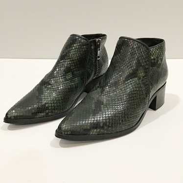 Anthropologie Samsoe & Samsoe Green Snakeskin Lea… - image 1