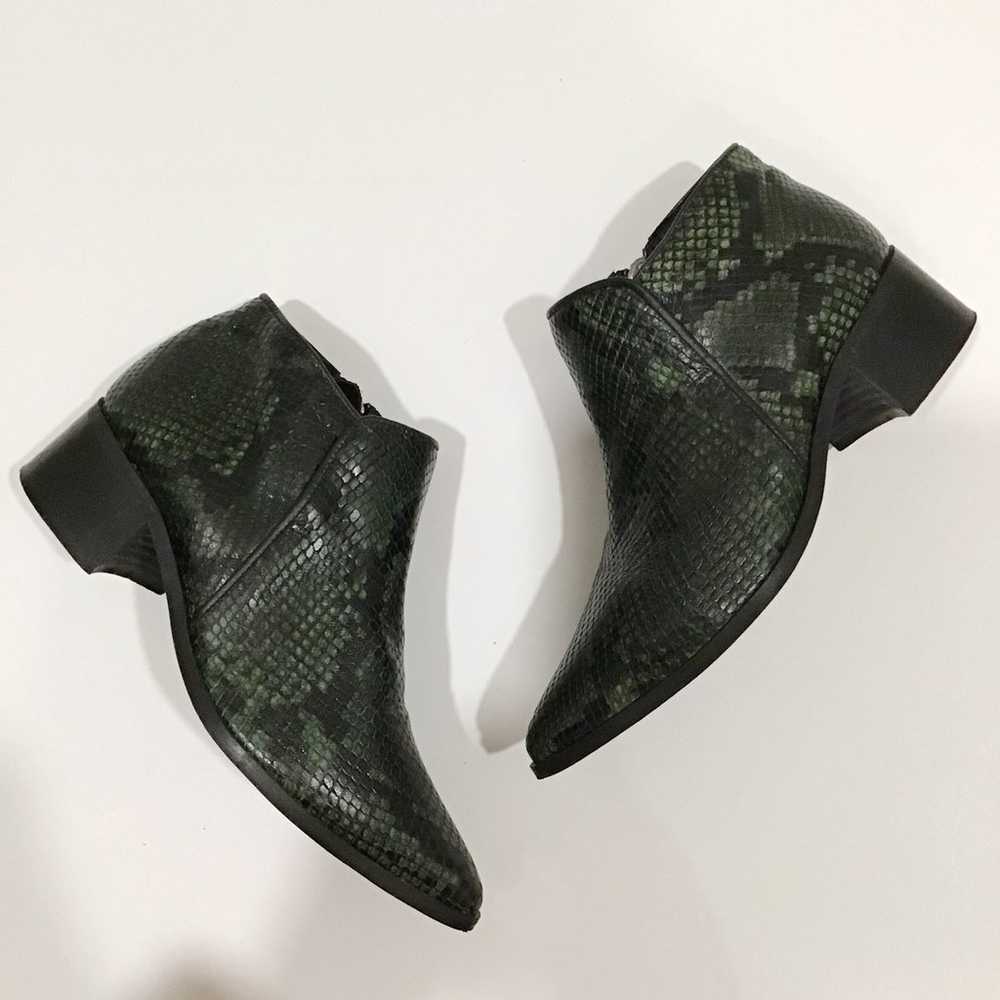 Anthropologie Samsoe & Samsoe Green Snakeskin Lea… - image 2