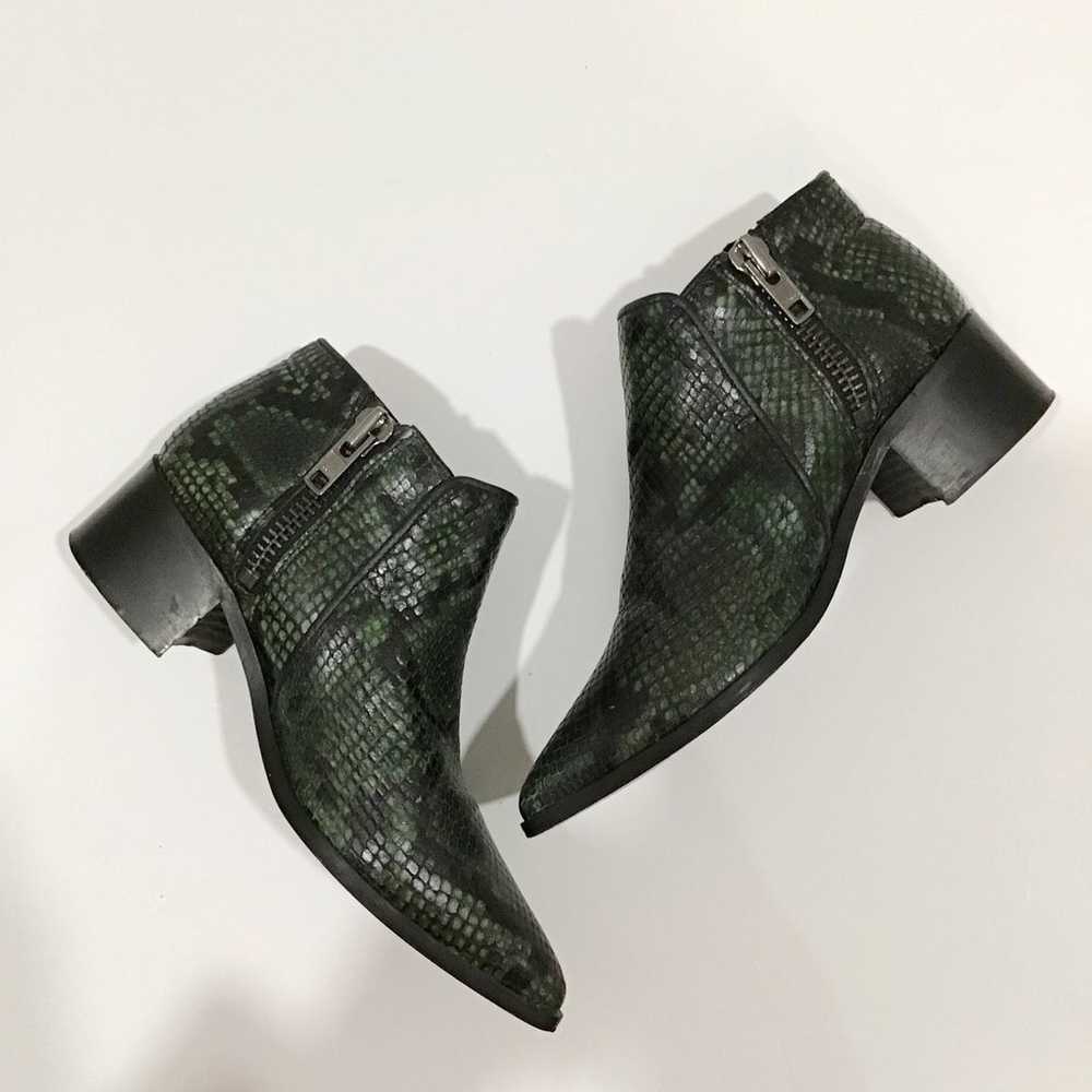 Anthropologie Samsoe & Samsoe Green Snakeskin Lea… - image 3