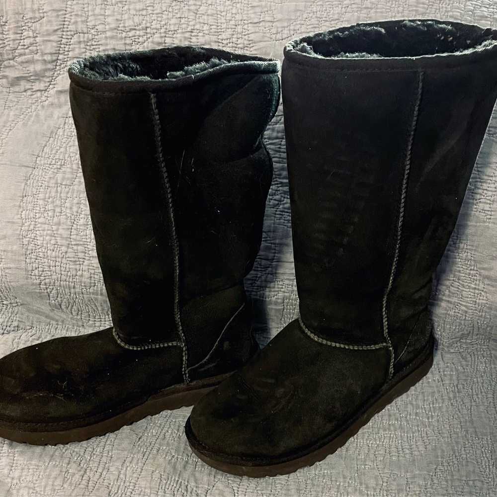 Ugg Ladies Black High Top Boots Size 8 - image 4