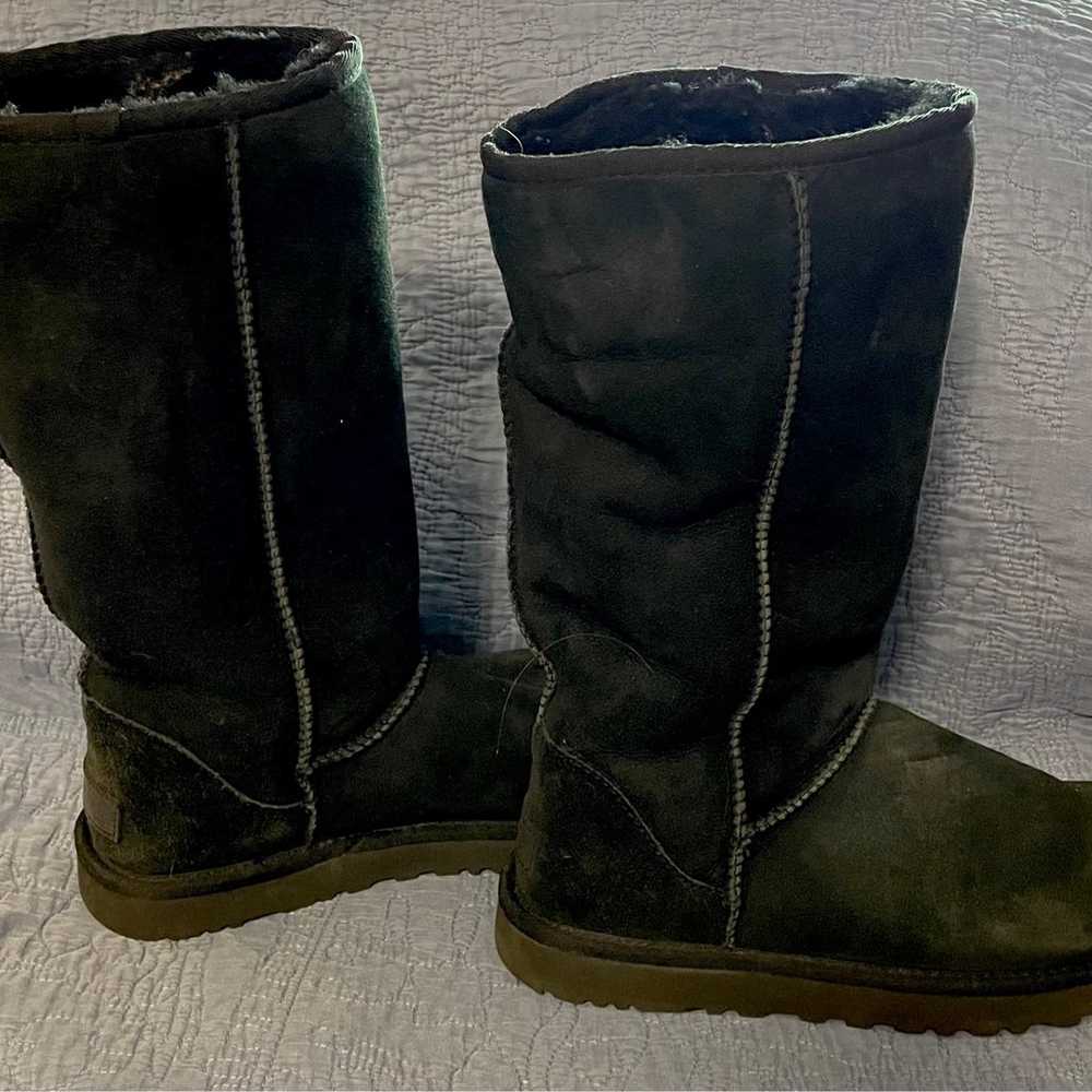 Ugg Ladies Black High Top Boots Size 8 - image 6