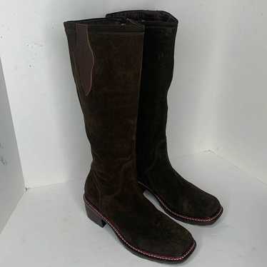 Pollini Way Out Tall Knee High Leather Boot store Brown Women's Size IT 38 US sz 7.5