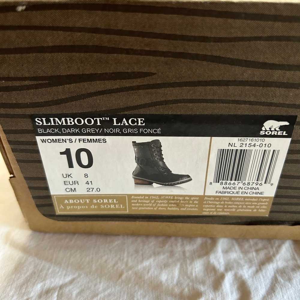 EUC Sorel Slimboot Lace Color Black/Dark Grey Wom… - image 9