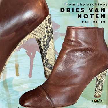 Dries Van Noten FW09 Red Leather and Python Heel … - image 1