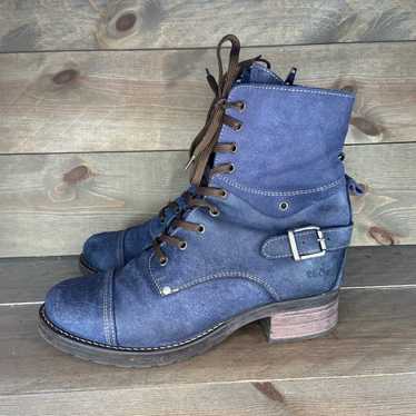Taos crave Womens size 42 boots blue suede side z… - image 1