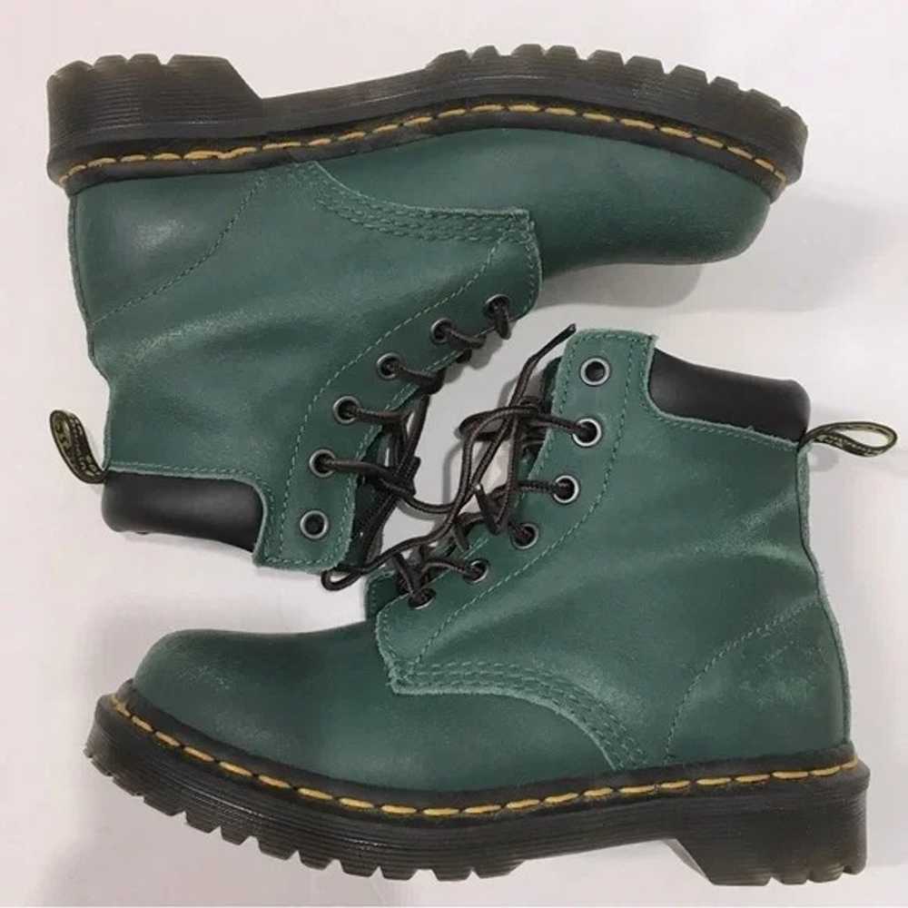 Dr. Martens AW004 Green Six Eyelet Leather Ankle … - image 3