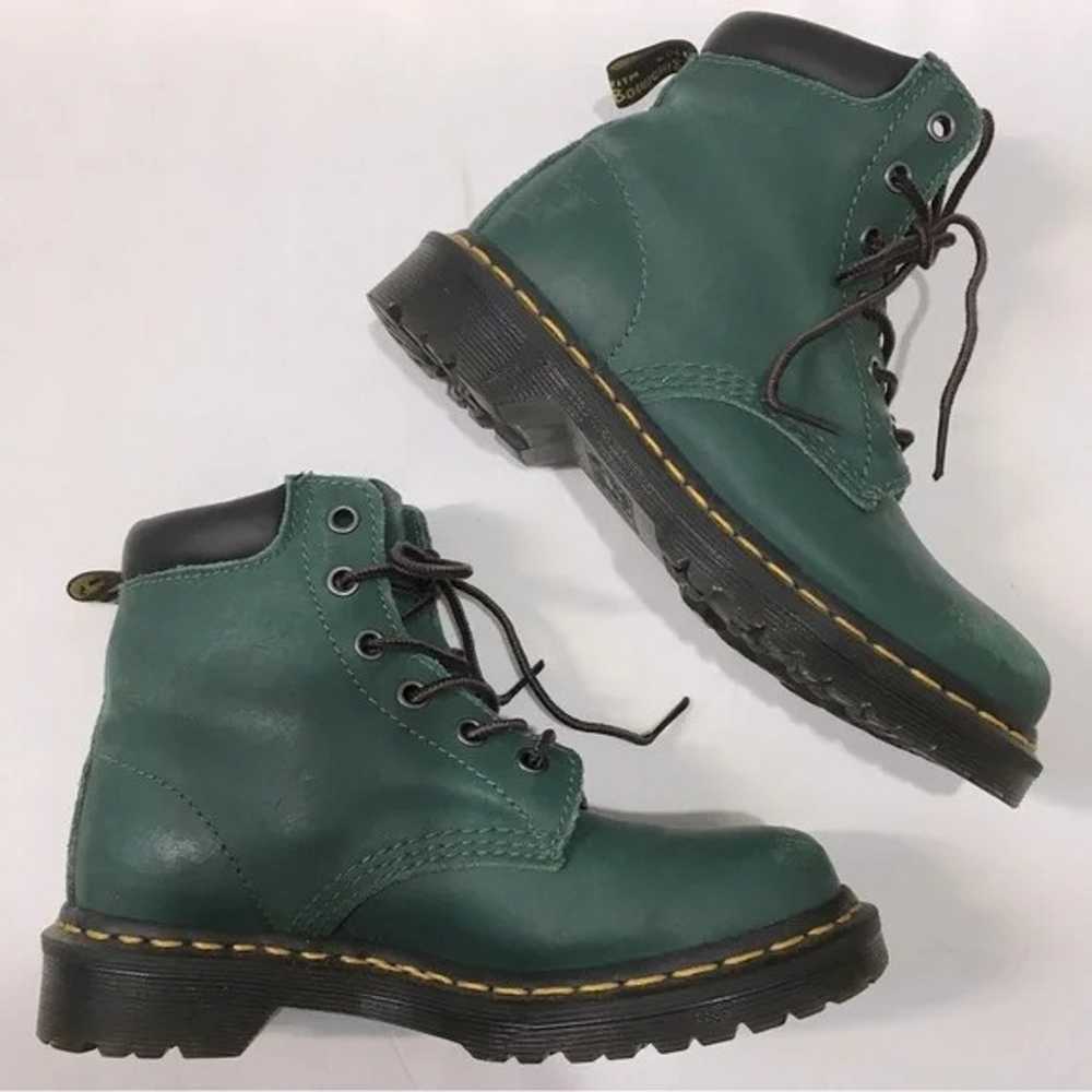 Dr. Martens AW004 Green Six Eyelet Leather Ankle … - image 8