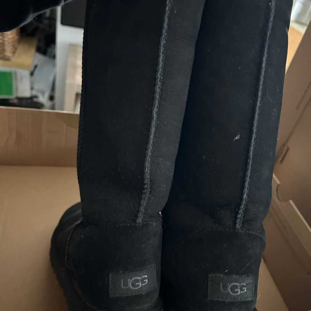 UGG Australia Black Leather Boots Size 8 - image 3