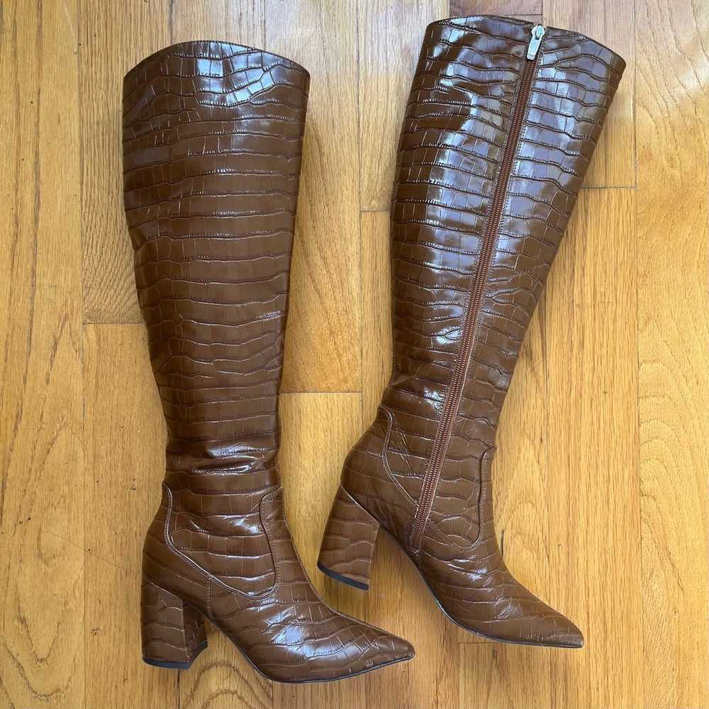 Marc Fisher Retie 2 Snakeskin Tall Knee High Boot… - image 1