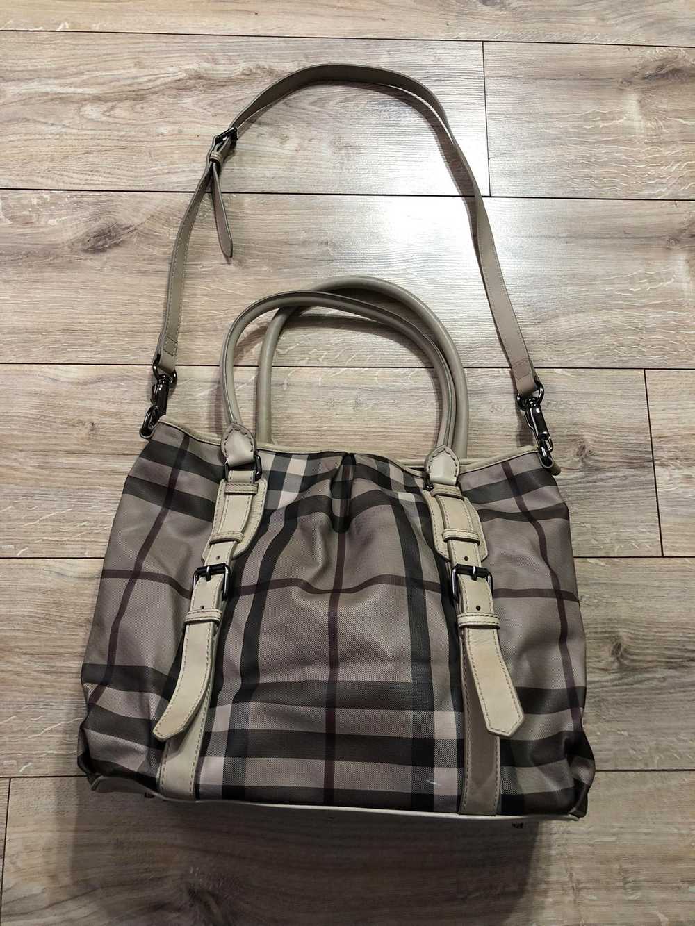 Burberry Burberry Beige Smoke Check PVC Leather N… - image 2
