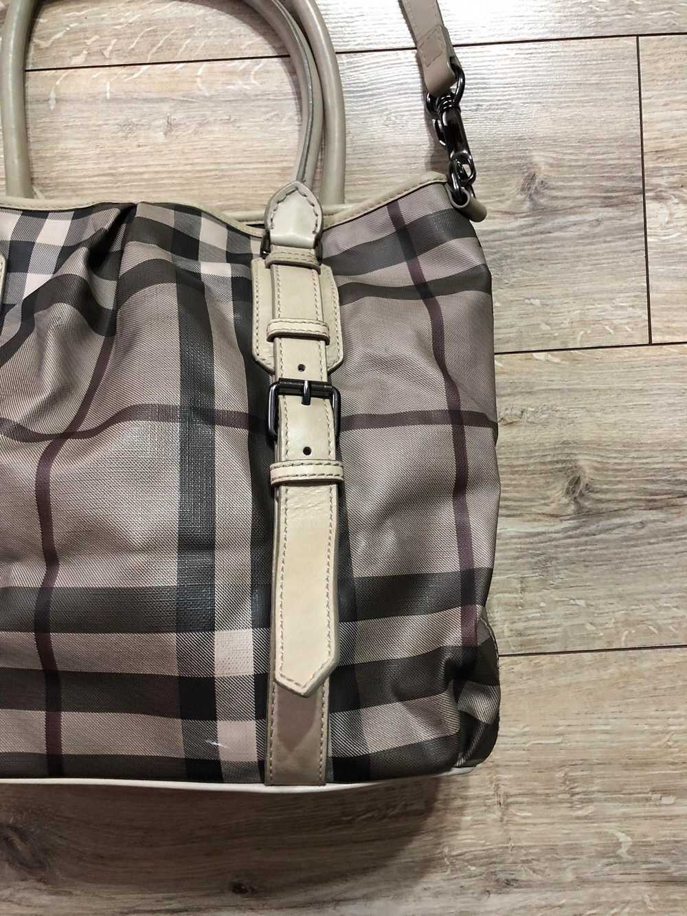Burberry Burberry Beige Smoke Check PVC Leather N… - image 3