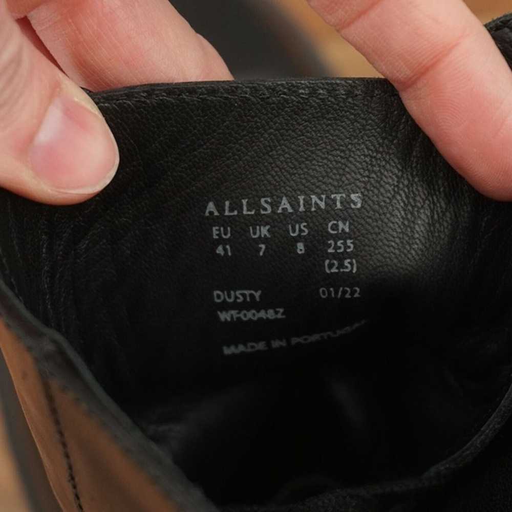Allsaints Dusty Ankle Boots Lace Up Black Metalli… - image 11